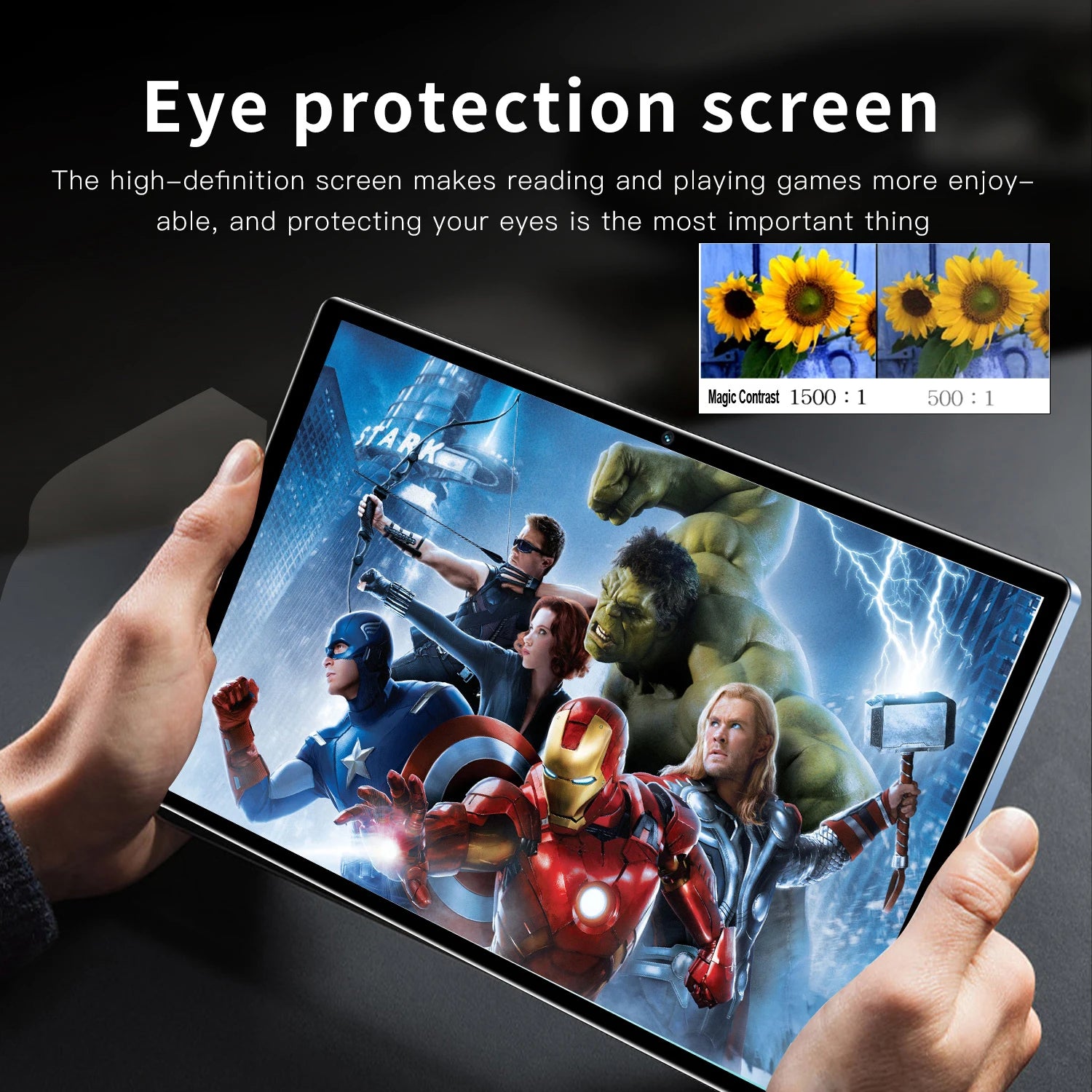 10.1-inch Tablet with 4GB RAM 64GB ROM, Android 11 System