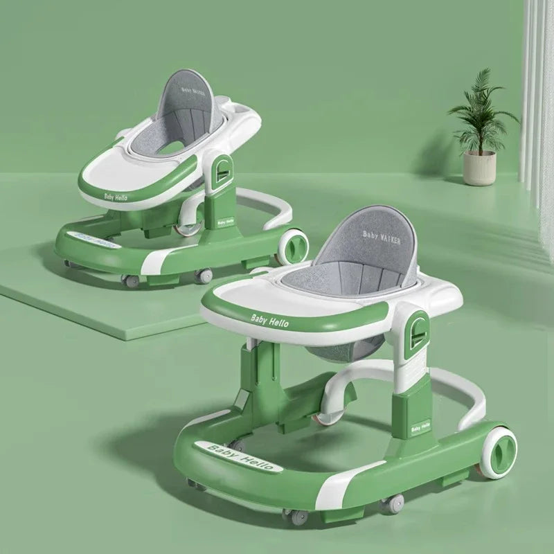 360° Anti-Rollover Baby Walker with Music & Posture Support