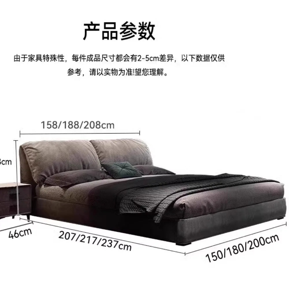 European Double Bed Minimalist Storage Aesthetic Sleeping Bed Multifunctional Nightstands Letto Matrimoniale Home Decoration