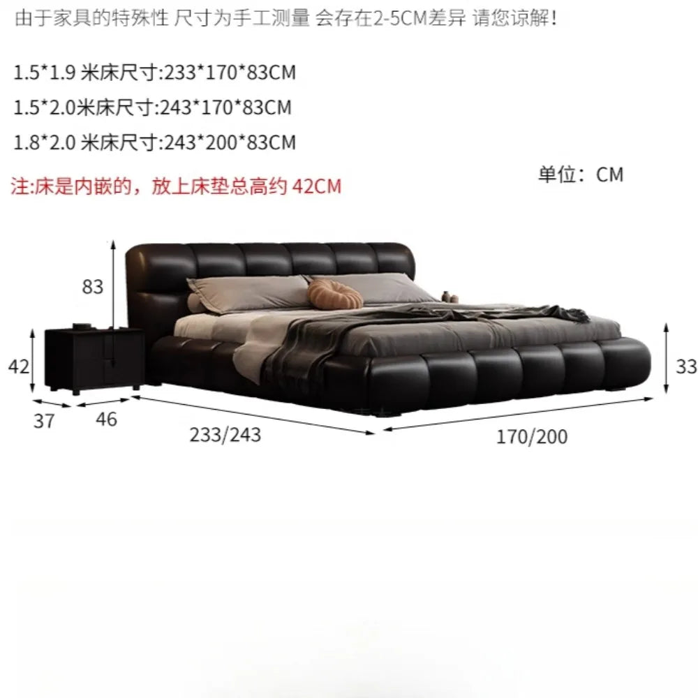 Stylish Minimalist Double Bed Frame Luxury Headboard Nightstands Perfect Modern Boys Bedroom Aesthetic Cama Casal Home Decor