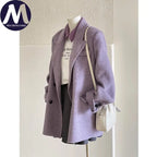 New Elegant Long Sleeves Short Woollen Jacket