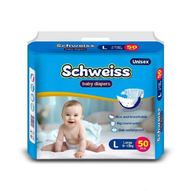 50pcs/1pack Baby Pull Up Diapers Soft Thin Breathable Super Absorbent Disposable Nappy for Newborns Wholesale Hot Sale