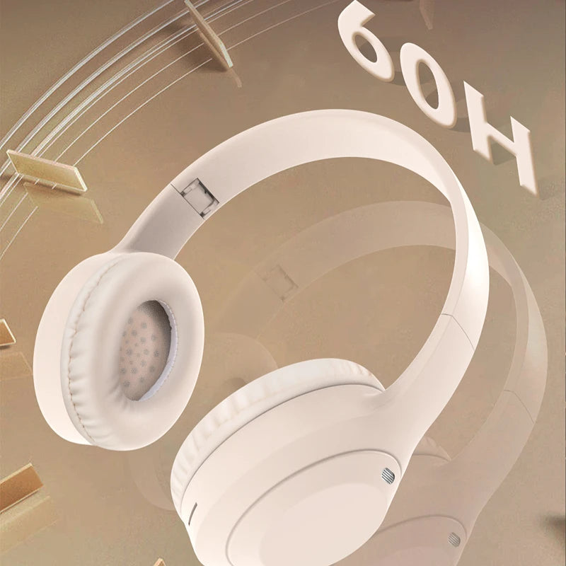 Over Ear HIFI Stereo Headsets Wireless Bluetooth Headphones Sports Gaming Earphones with HD Mic Support TF/AUX noise reduction