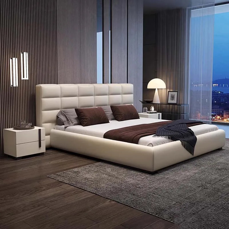 Multifonction Double Bed Modern Minimalist Queen Size Bedroom Bed Storage Wood Camas Y Muebles Dormitorio Luxury Furniture