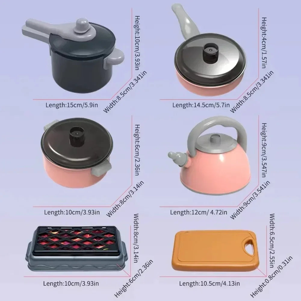 Play Kitchen Accessories Kit with Play Pots