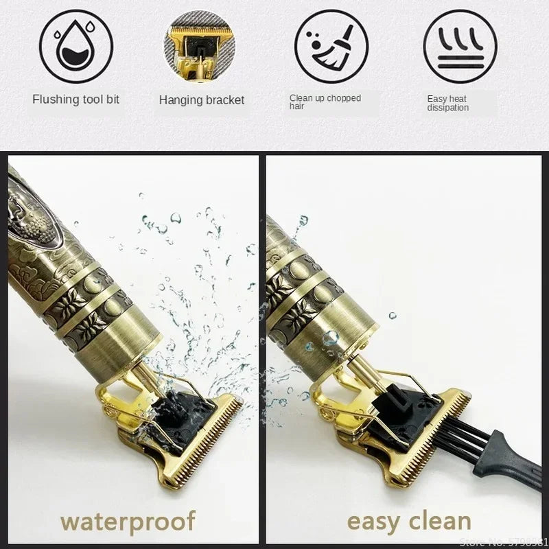 Professional Cordless Hair Clipper for Men - Waterproof Rechargeable