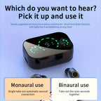 Wireless earphones with mirrored LED display, touch control,stereo in ear wireless earphones, suitable for IOS and Android