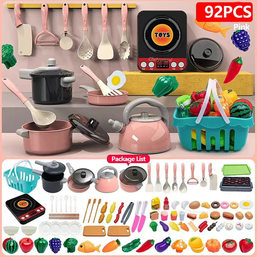Play Kitchen Accessories Kit with Play Pots