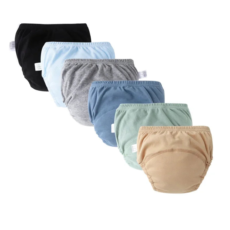 3/6Pcs Baby Diaper Training Pants Kids Underwear for Girls Boys Washable Infant Cloth Diapers Reusable Nappies Toddler Shorts