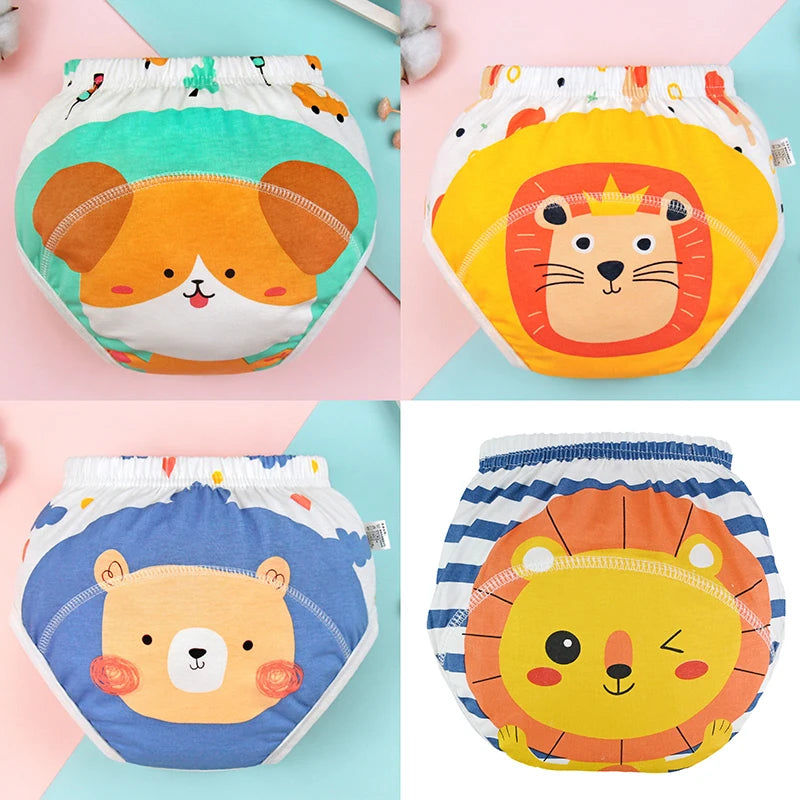 4PCS Baby Waterproof Diapers Pee Shorts Underwears Reusable Soft Ecological Cotton Toddler Potty Training Pants For Boys Girls