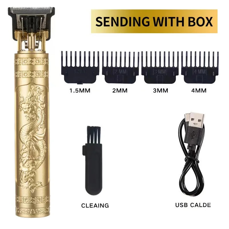 T9 Dragon-Carved Hair Clipper for Men