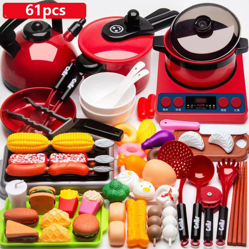 Kids Pretend Play Kitchen Toys Simulation Food