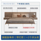 king size bedroom Suspended bed headboard twin wooden Technology cloth twin Double bed frames lamp cama matrimonial furniture