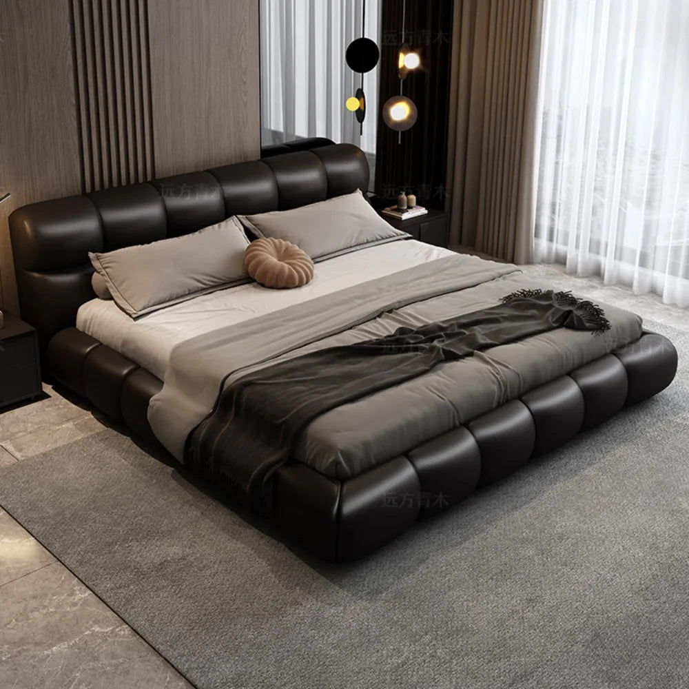 Stylish Minimalist Double Bed Frame Luxury Headboard Nightstands Perfect Modern Boys Bedroom Aesthetic Cama Casal Home Decor