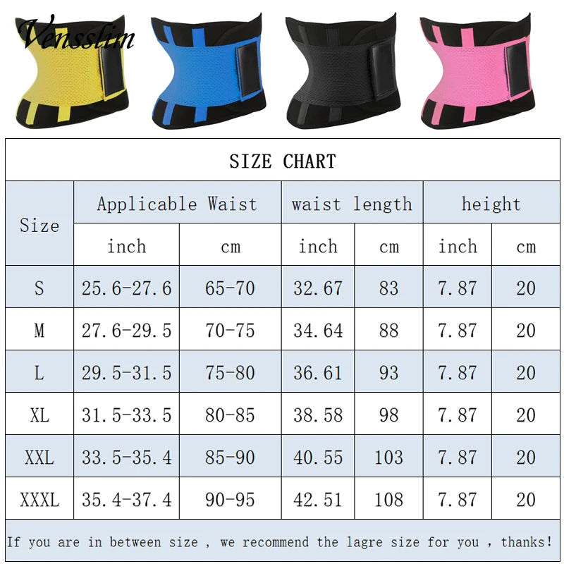 Vensslim Women Sauna Sweat Abdomen Trimmer Belt Waist