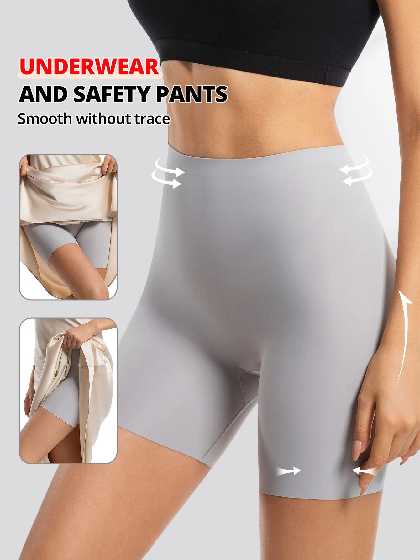 Flarixa Seamless High Waist Shorts Panties For Women