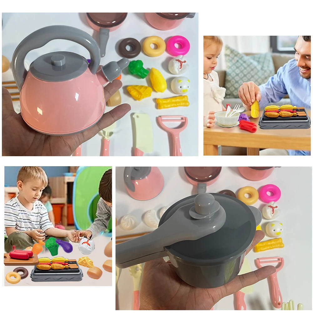 Play Kitchen Accessories Kit with Play Pots