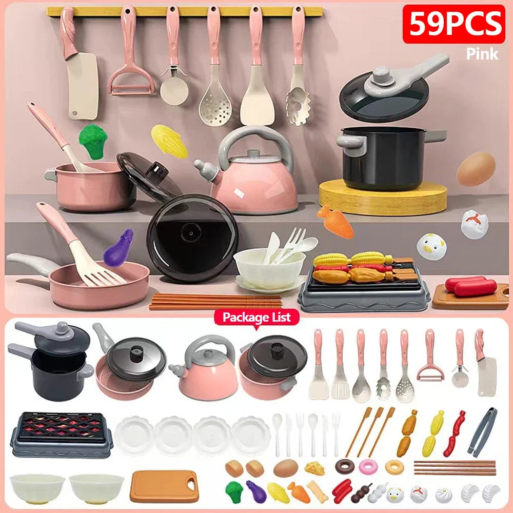 Play Kitchen Accessories Kit with Play Pots