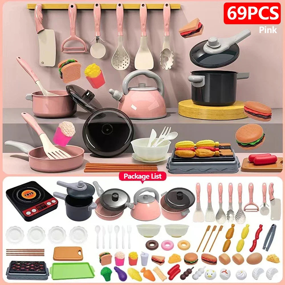 Play Kitchen Accessories Kit with Play Pots