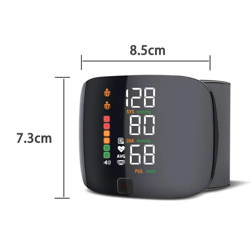 Digital Wrist Blood Pressure Meter Automatic Voice Tonometer