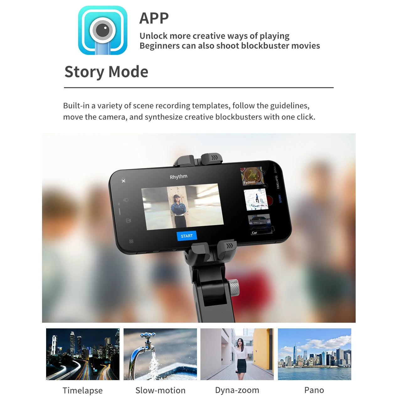 Selfie Stick Phone Gimbal Stabilizer For iPhone Android