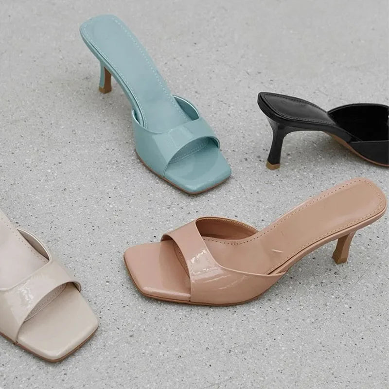 Women Elegant Casual Comfortable Black High Heel Sandals