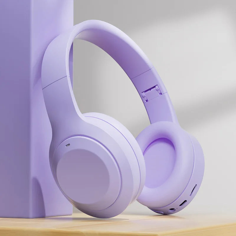 Over Ear HIFI Stereo Headsets Wireless Bluetooth Headphones Sports Gaming Earphones with HD Mic Support TF/AUX noise reduction