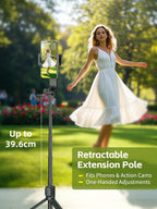 Selfie Stick Foldable Wireless Tripod Gimbal