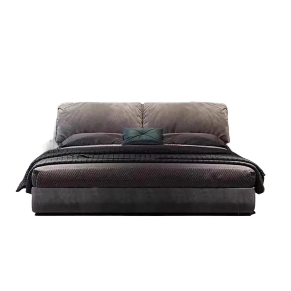Minimalist European Double Bed Frame with Integrated Storage