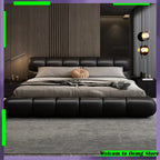 Stylish Minimalist Double Bed Frame Luxury Headboard Nightstands Perfect Modern Boys Bedroom Aesthetic Cama Casal Home Decor