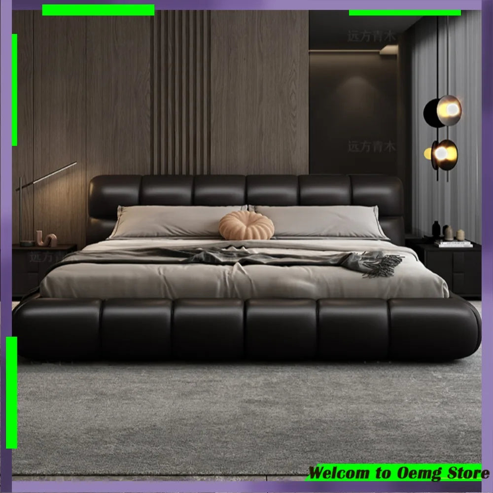 Stylish Minimalist Double Bed Frame Luxury Headboard Nightstands Perfect Modern Boys Bedroom Aesthetic Cama Casal Home Decor