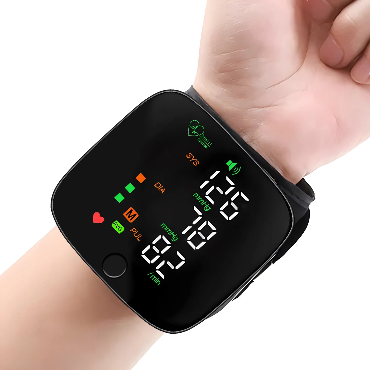 LED Wrist Blood Pressure Monitor Rechargeable English Voice