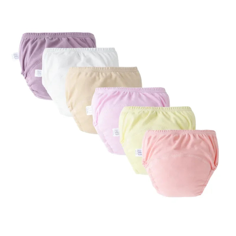 3/6Pcs Baby Diaper Training Pants Kids Underwear for Girls Boys Washable Infant Cloth Diapers Reusable Nappies Toddler Shorts