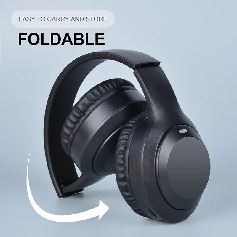Over Ear HIFI Stereo Headsets Wireless Bluetooth Headphones Sports Gaming Earphones with HD Mic Support TF/AUX noise reduction