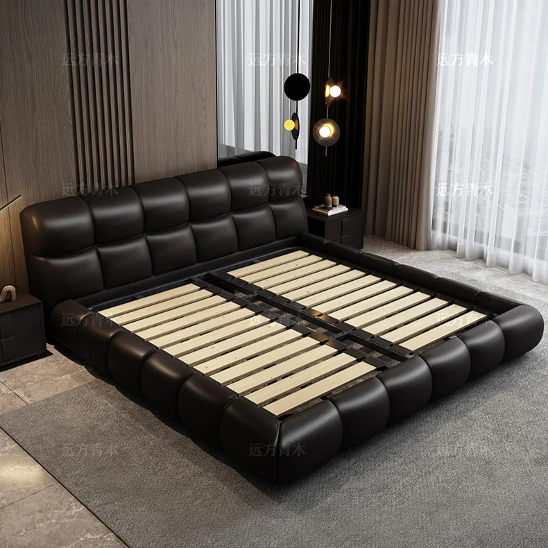 Stylish Minimalist Double Bed Frame Luxury Headboard Nightstands Perfect Modern Boys Bedroom Aesthetic Cama Casal Home Decor