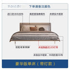 king size bedroom Suspended bed headboard twin wooden Technology cloth twin Double bed frames lamp cama matrimonial furniture