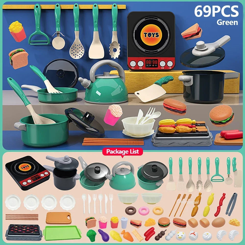 Play Kitchen Accessories Kit with Play Pots