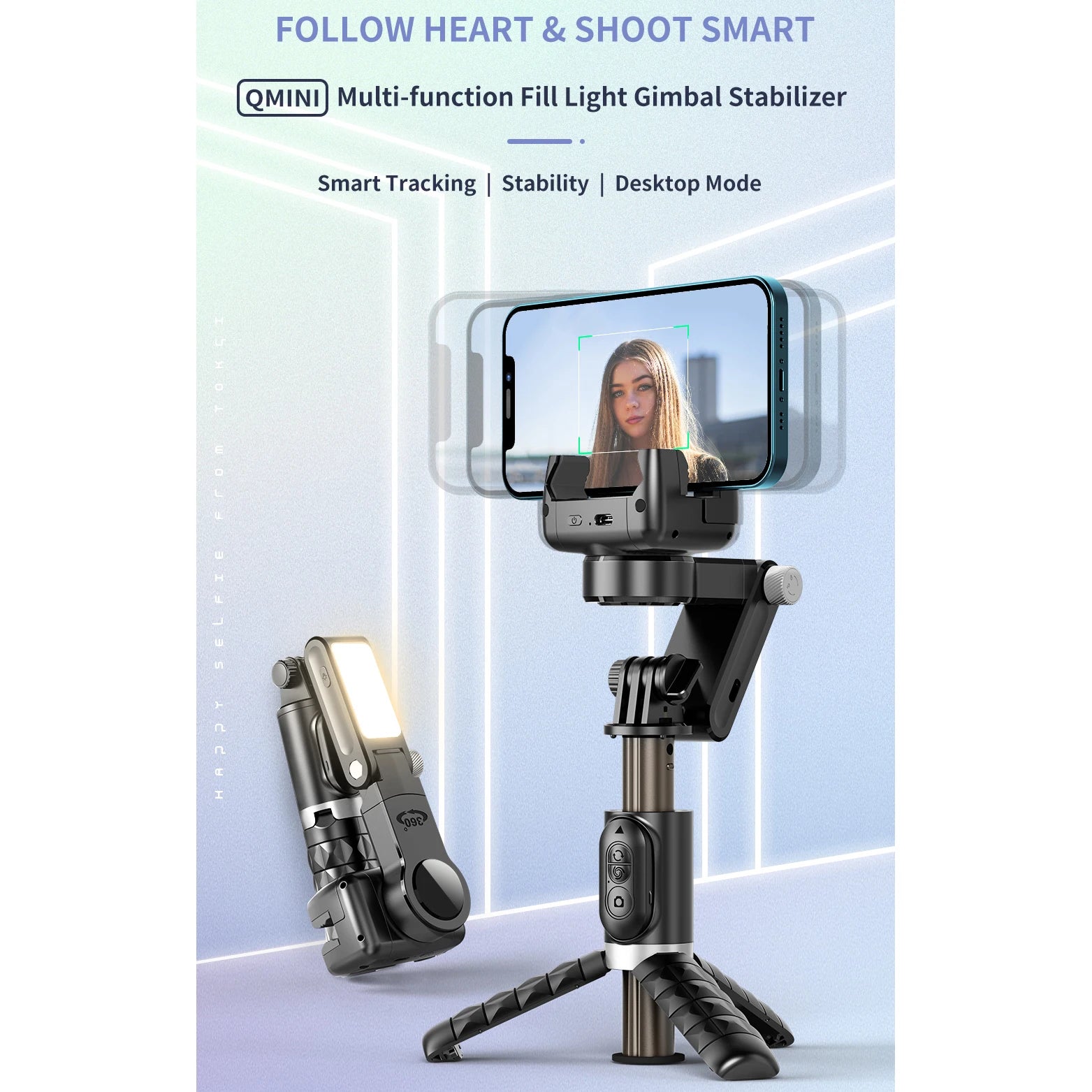 Selfie Stick Phone Gimbal Stabilizer For iPhone Android