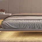 king size bedroom Suspended bed headboard twin wooden Technology cloth twin Double bed frames lamp cama matrimonial furniture