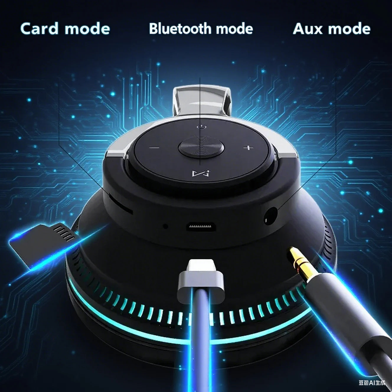 Wireless Bluetooth Headphones Hi-Res Audio Over The Earphone Bluetooth 5.3 Wired Dual-mode Headset with Microphone AUX Cable