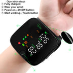 LED Wrist Blood Pressure Monitor Rechargeable English Voice