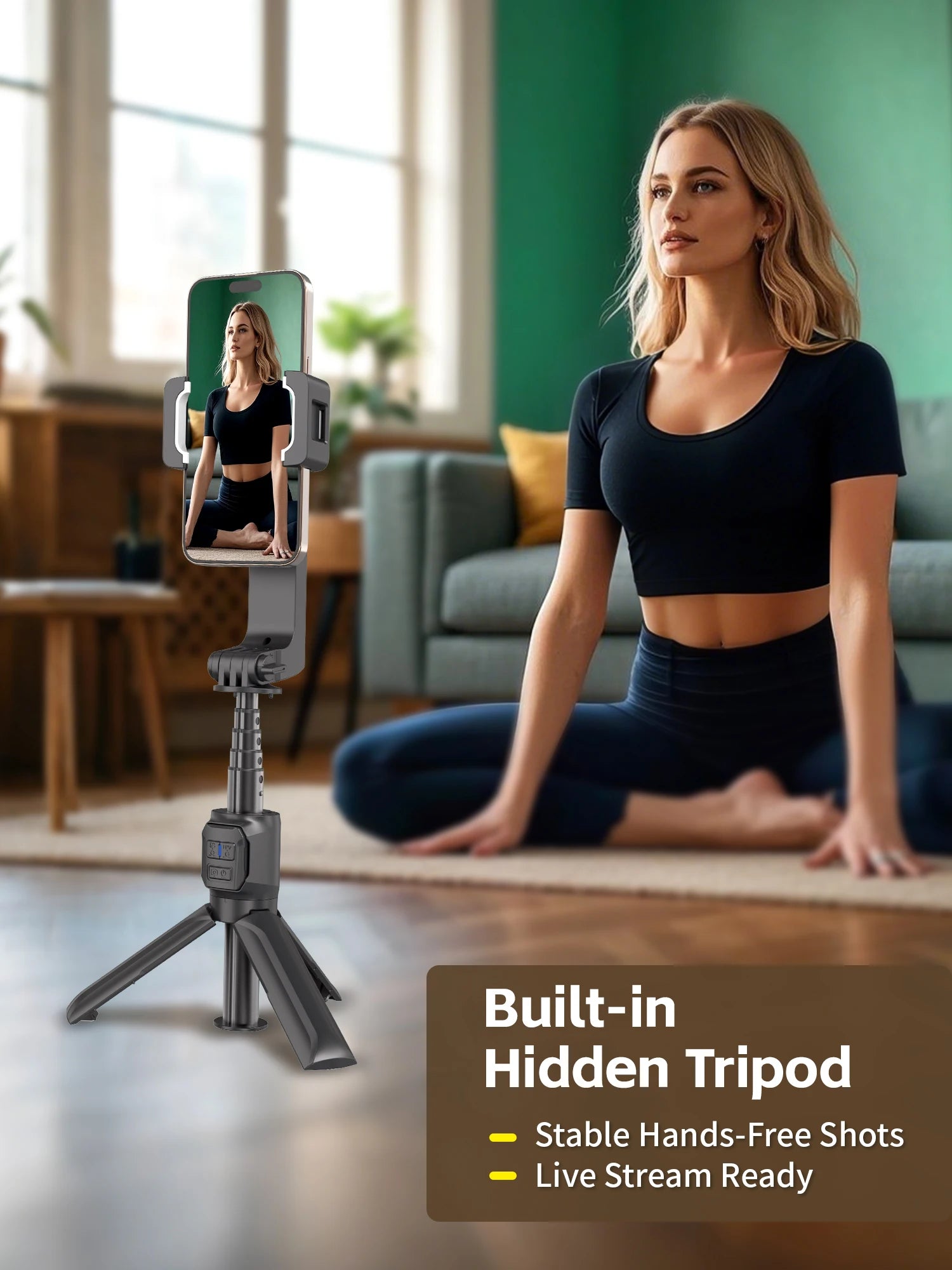 Selfie Stick Foldable Wireless Tripod Gimbal