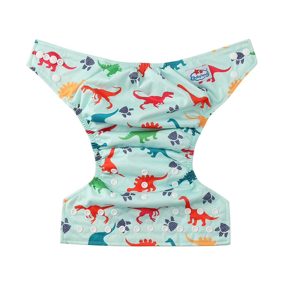 Babyland ECO-friendly Cloth Diapers Set Leakproof & Breathable Baby Nappy with Cute Cartoon Designs Fit for 0-24 Months Toddler