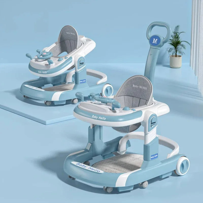 360° Anti-Rollover Baby Walker with Music & Posture Support