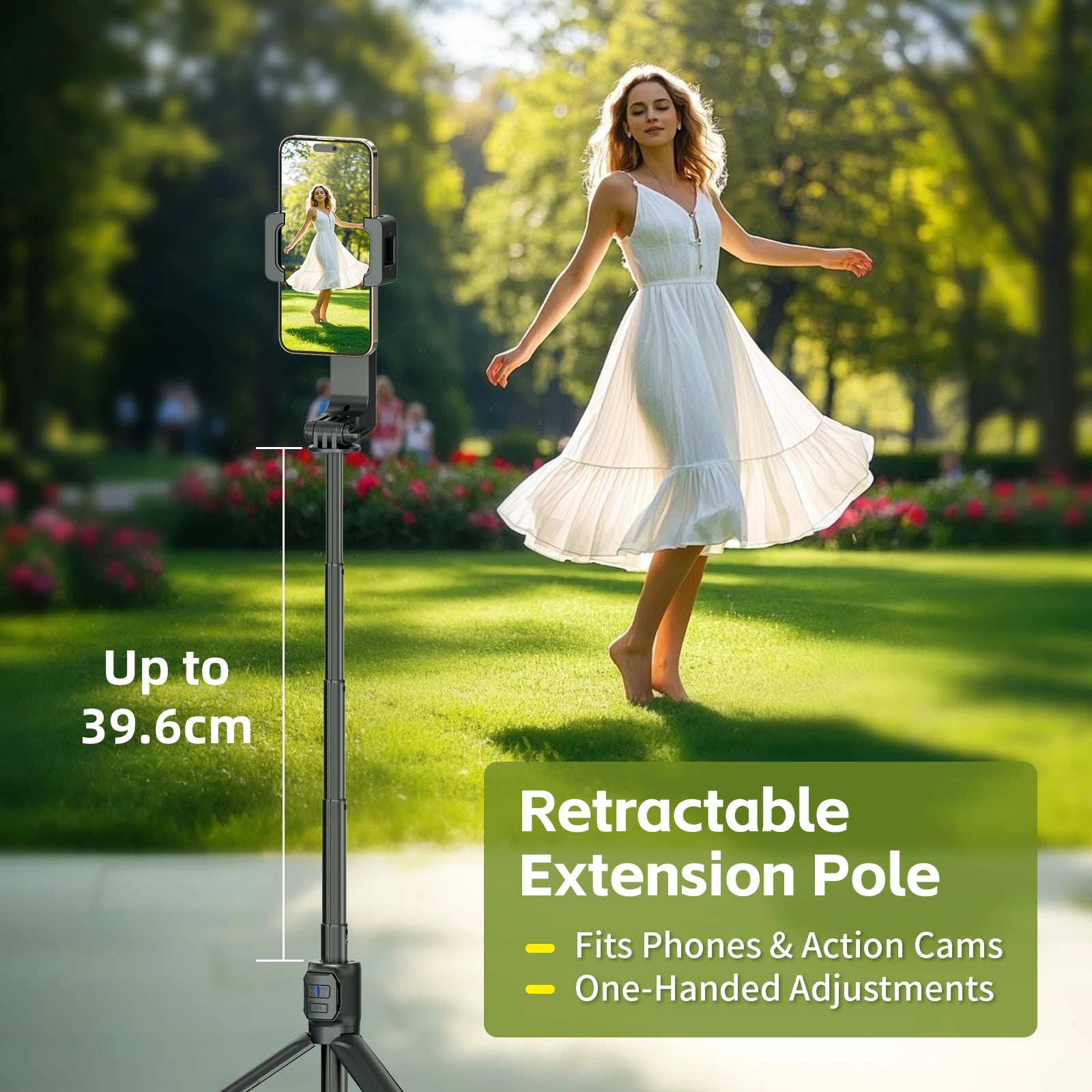 Selfie Stick Foldable Wireless Tripod Gimbal