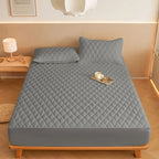 1PC Thicken Solid Color Checked Mattress Cover,Cotton-padded Breathable,Dust Proof,All SeasonsSuitable For The Bedroom,