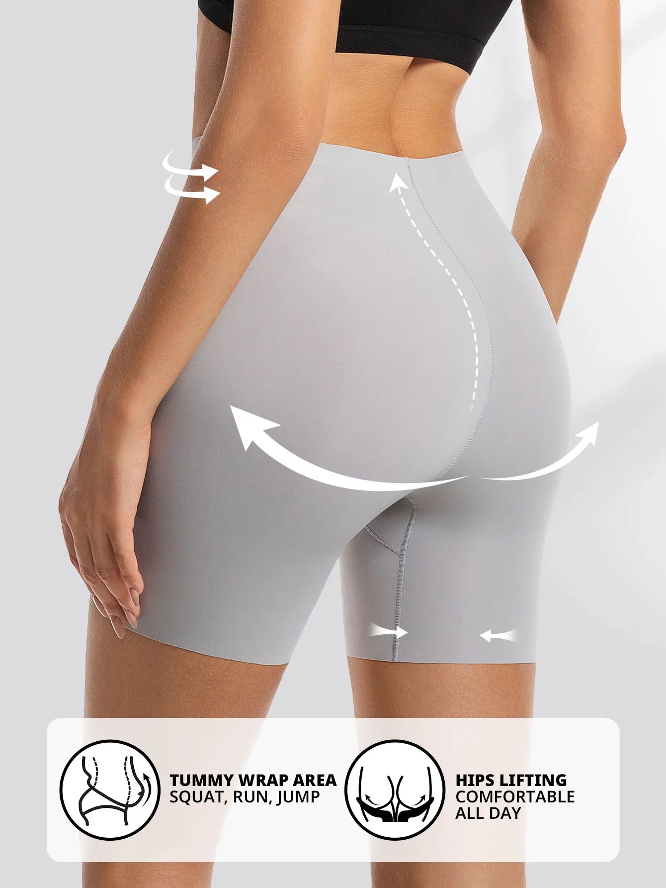 Flarixa Seamless High Waist Shorts Panties For Women