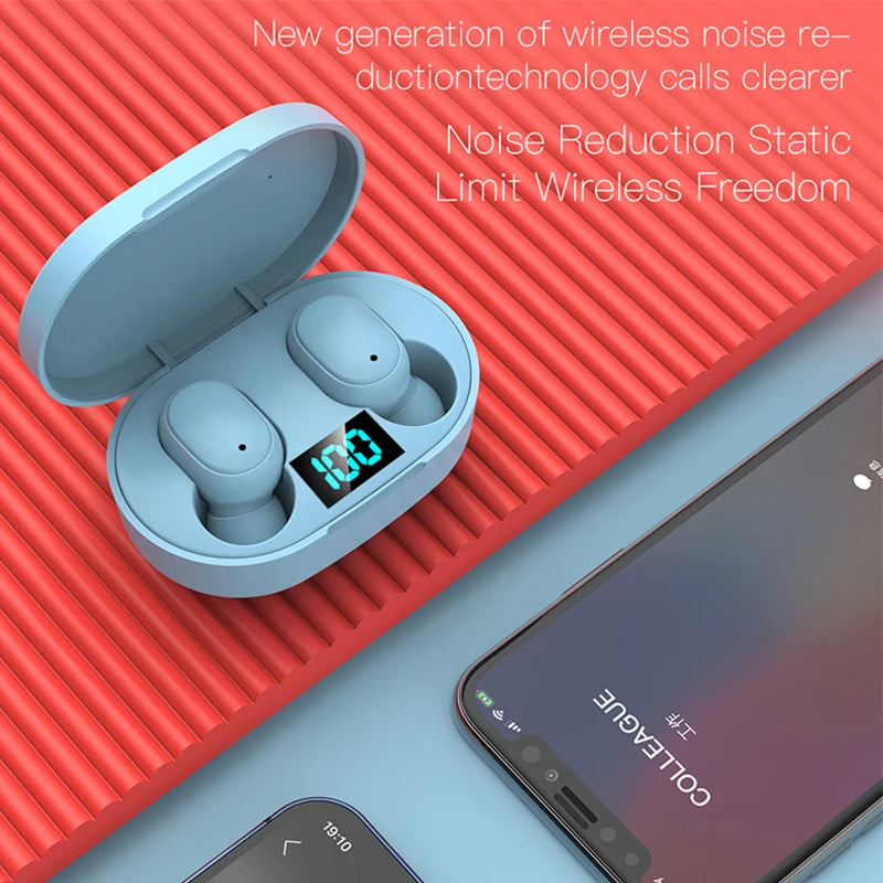 E6S TWS Earphones Wireless Bluetooth V5.1 Headset Noise Cancelling Headsets with Mic Sports Headphones For iPhone Xiaomi Redmi