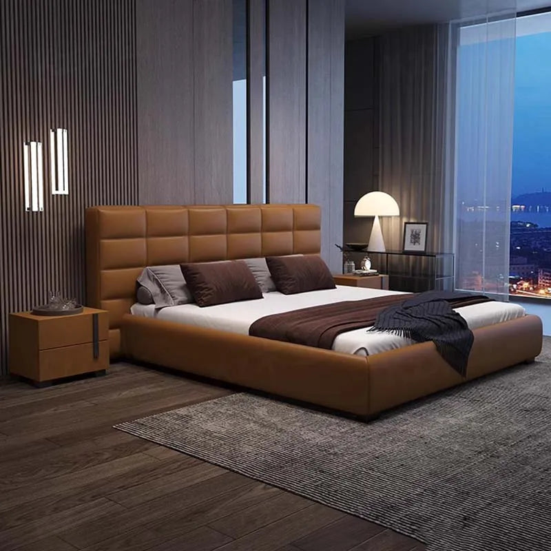 Modern Minimalist Queen Size Bed Frame with Storage