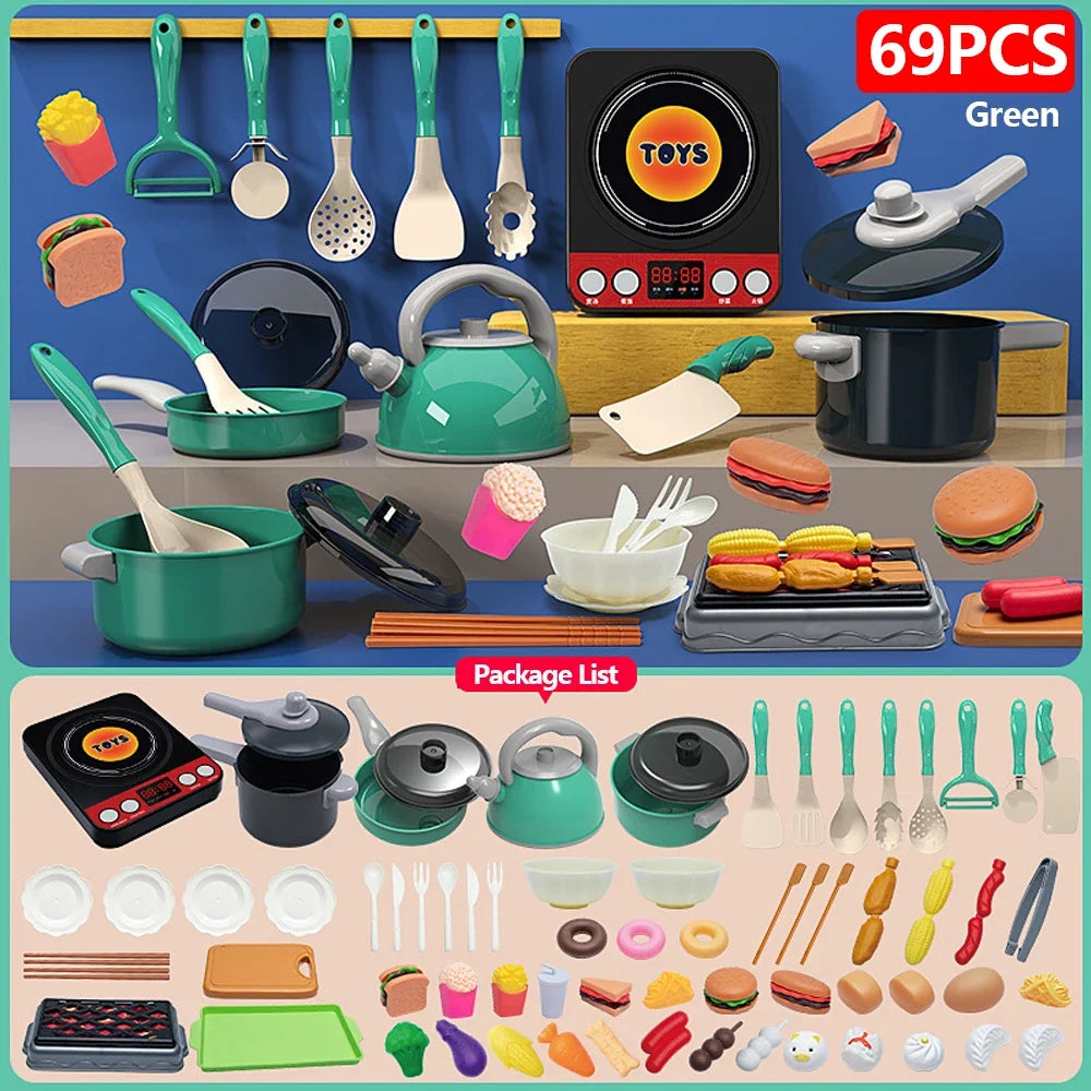 Play Kitchen Accessories Kit with Play Pots